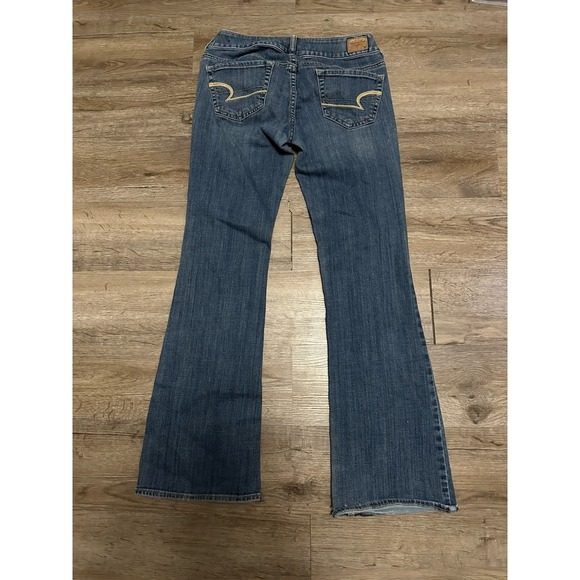 American Eagle Jeans Womens 4 Blue Artist Bootcut Low Rise Stretch Y2K - Picture 8 of 9